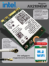 Адаптер WiFi 6E Intel AX210NGW (M.2, N, AC, AX, 2.4 Gbps, 2.4/5/6Ghz, Bluetooth 5.3)