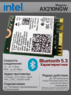 Адаптер WiFi 6E Intel AX210NGW (M.2, N, AC, AX, 2.4 Gbps, 2.4/5/6Ghz, Bluetooth 5.3)