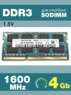 Оперативная память DDR3 4Gb 1600 Mhz Hynix HMT351S6CFR8C-PB PC3-12800 So-Dimm для ноутбука