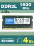 Оперативная память DDR3L 4Gb 1600 Mhz Crucial CT51264BA160BJ.C8FPD So-Dimm PC3L-12800 для ноутбука