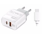 Сетевая зарядка LDNIO A2421C USB Type-C (PD) + USB Quick Charge + кабель USB Type-C