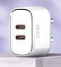 Сетевая зарядка LDNIO A2528C 35W USB Type-C двухпортовый (Кабель Type-C в комплекте)