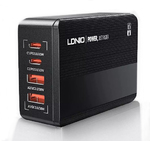 Сетевая зарядка LDNIO A4808Q 65W USB Type-C x2, USB Type-A x2 (черный, 1.5 метра, четырехпортовая, быстрая зарядка)