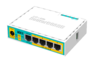 Роутер Ethernet с PoE питанием Mikrotik hEX PoE lite (100 Mbps, 5 портов) RB750UPr2