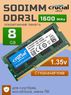 Оперативная память DDR3L 8Gb 1600 Mhz Crucial CT102464BF160B So-Dimm PC3L-12800 для ноутбука