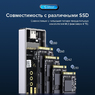 Переходник (внешний бокс) M.2 NVMe PCI-E - USB 3.2 20 Gbps Orico Striped Unibody Grey Alu Box