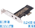 Контроллер переходник PCI-E 3.0 x1 - M.2 PCI-E NVMe M Key с планкой