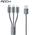 Кабель 3 в 1 Rock ver.B Lightning, USB-C, Micro USB