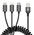 Кабель витой 3 в 1 Rock Metal Stretchable (Lightning, USB-C, MicroUSB)