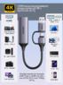 Карта захвата видео с HDMI на USB Type-C (USB 3.0) UGREEN 4K 30 Hz на 2K 30Hz или 1080p 60 Hz