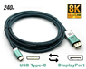 Кабель двунаправленный USB Type-C - DisplayPort 1.4 8K (3 метра)